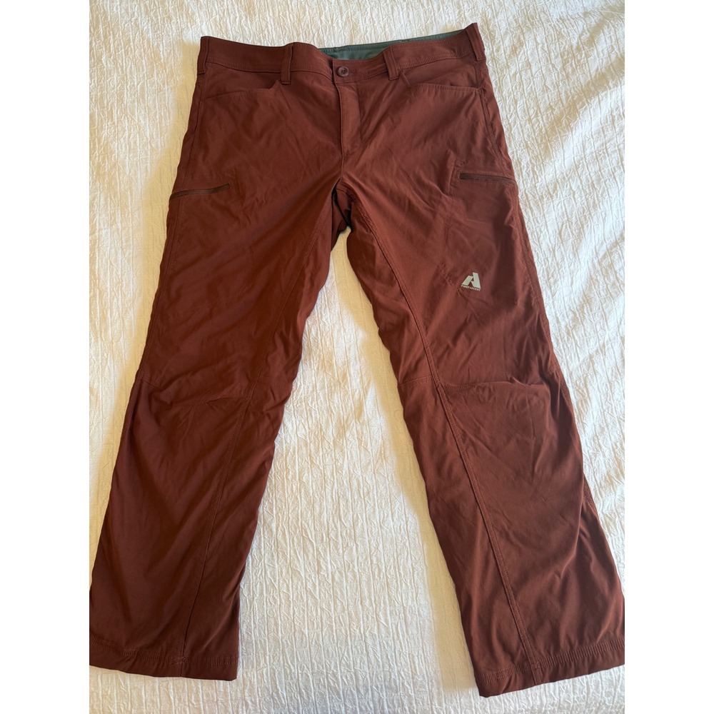 Eddie Bauer First Ascent Guide Pants Mens 40x30 Fleece Lined Rust Orange Stretch